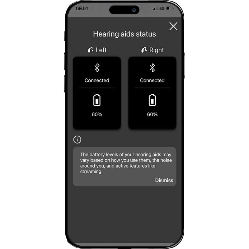 Audio Service app - Hearing aid status