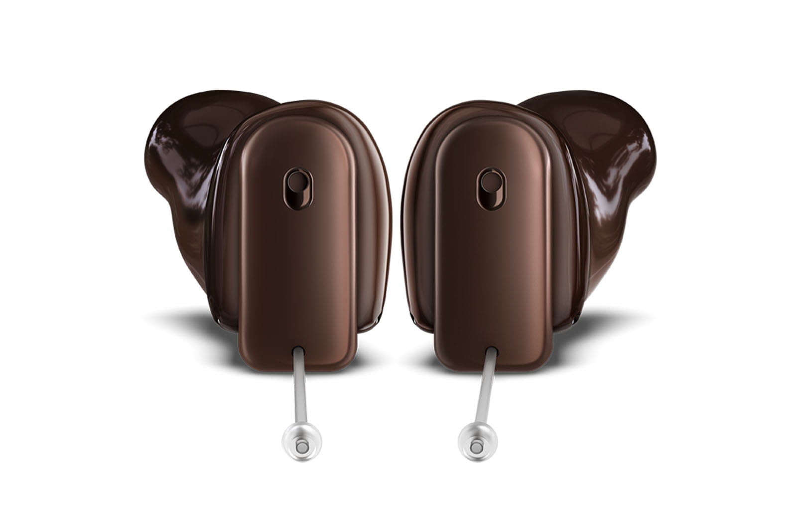 AudioService CIC Li 8 rechargeable custom hearing aids in Deep Brown